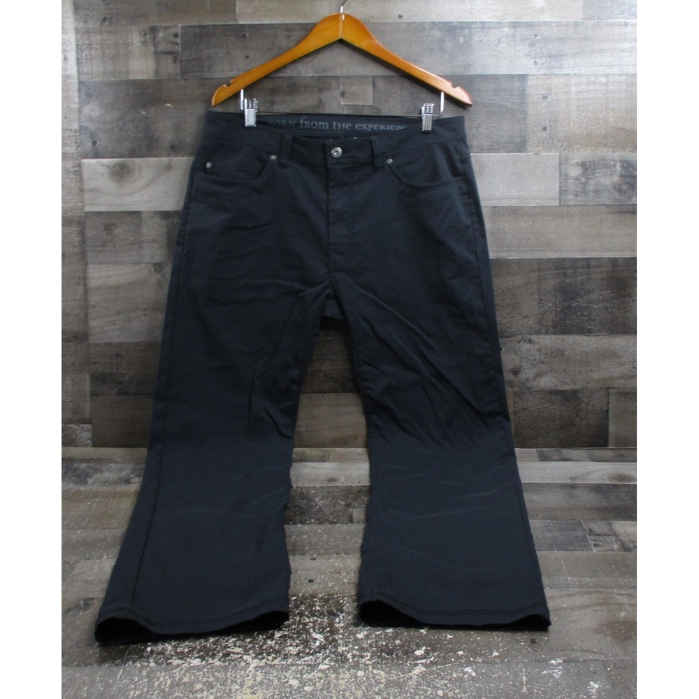 prAna Brion Jeans Mens 36x34 Black Slim Stretch Hiking Travel M4BN34312